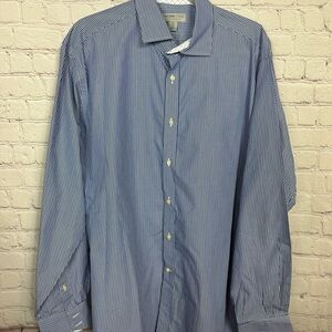 Jack Stone By Thomas Dean‎ Blue Button Up Dress Shirt Men’s XL